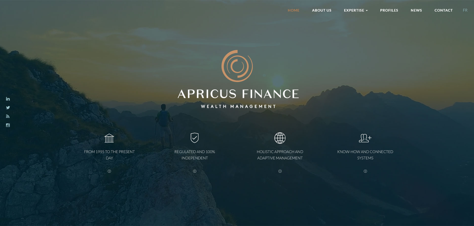 Site internet du cabinet de gestion de fortune - Apricus